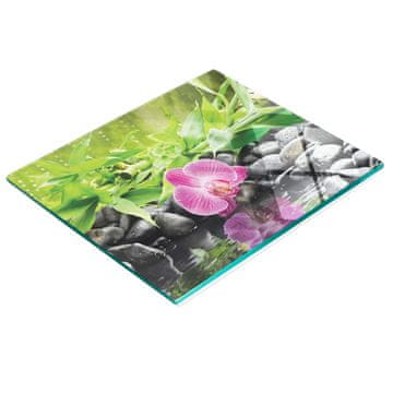 tulup.cz Kuhinjska višenamjenska dekorativna staklena ploča Orhideja i voda 60x52 cm