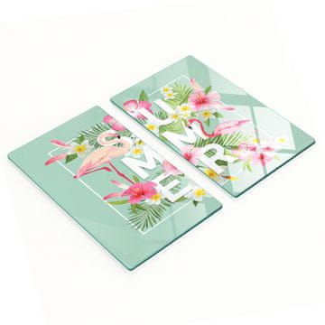 Dvije dekorativne daske za rezanje od kaljenog stakla, flamingosi, 2x30x52 cm