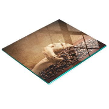 tulup.cz Elegantna i izdržljiva staklena ploča s printom zrna kave u vrećici 60x52 cm