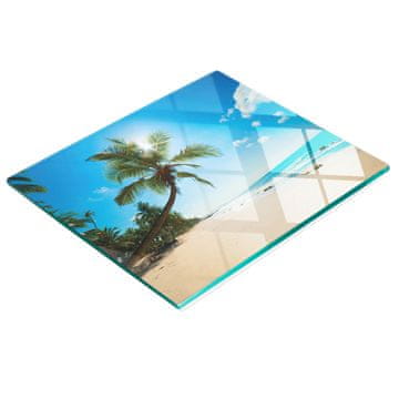 tulup.cz Dekorativna staklena daska za rezanje i posluživanje s motivom tropske plaže 60x52 cm