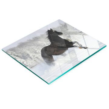 tulup.cz Dekorativna staklena daska za rezanje u kuhinji s grafikom snježnog konja 60x52 cm