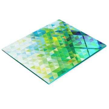 Kaljena staklena kuhinjska daska s grafikom apstraktnih trokuta 60x52 cm