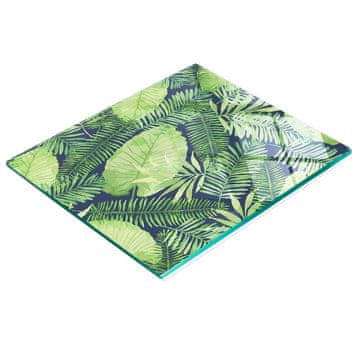 Dekorativna staklena daska za rezanje s tropskim lišćem 60x52 cm