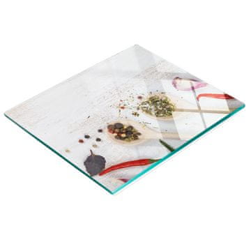 Staklena kuhinjska daska za rezanje s grafikom povrća i začina 60x52 cm