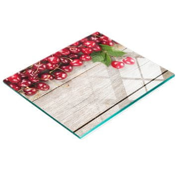 Kaljena staklena kuhinjska daska s grafikom trešnje na drvetu 60x52 cm