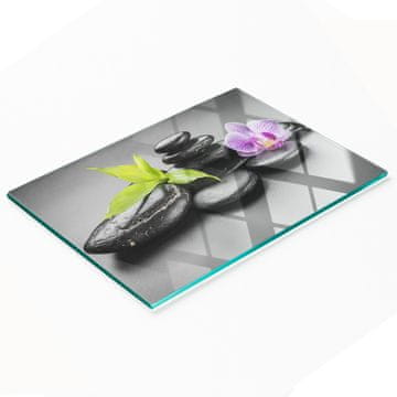 tulup.cz Izdržljiva i elegantna staklena kuhinjska ploča s uzorkom zen kamena 80x52 cm