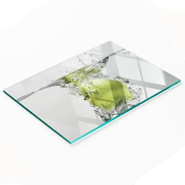 Staklena dekorativna ploča za posluživanje grickalica jabuka pod vodom 80x52 cm