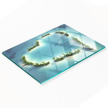 tulup.cz Izdržljiva i elegantna staklena ploča s uzorkom otoka u obliku srca 80x52 cm