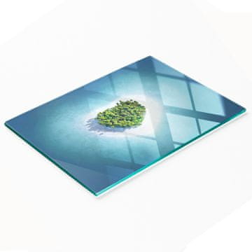 tulup.cz Izdržljiva i elegantna staklena ploča s uzorkom otoka u obliku srca 80x52 cm