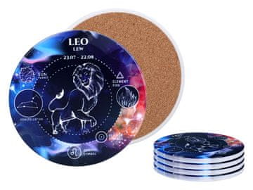 Carmani SET OD 4 KERAMIČKA PODLOGA ZA ŠALICU I TANJUR S LAVOM I ZODIJAKOM