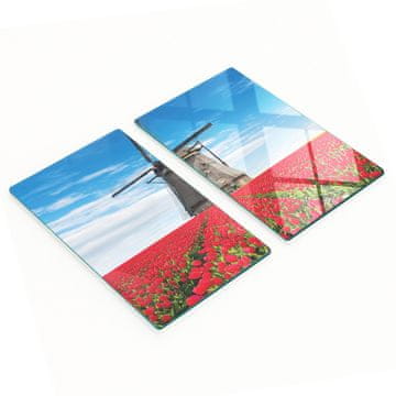 Stilne i izdržljive staklene ploče s otiskom tulipani vjetrenjača 2x30x52 cm