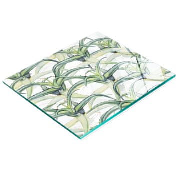 tulup.cz Izdržljiva i elegantna kuhinjska ploča od kaljenog stakla s uzorkom aloe vere 60x52 cm
