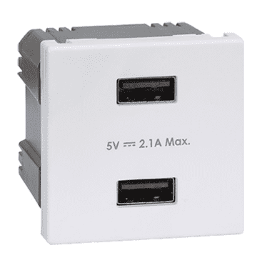 Simon Connect USB punjač K45 utičnica tip A 5V/2.1A čisto bijela K126E/9 TSC-K126E-9