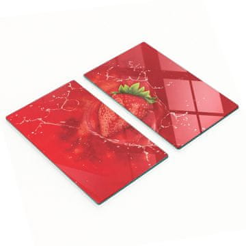 Ukrasne staklene daske za rezanje i posluživanje jagoda voda 2x30x52 cm