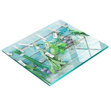 Kaljena staklena daska za kuhanje s ukrasnom grafikom visećeg bilja, 60x52 cm
