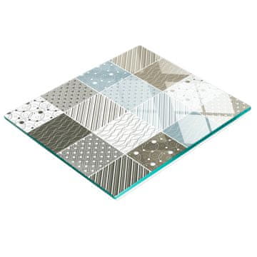 tulup.cz Dekorativna staklena daska za rezanje i posluživanje s geometrijskim uzorkom 60x52 cm