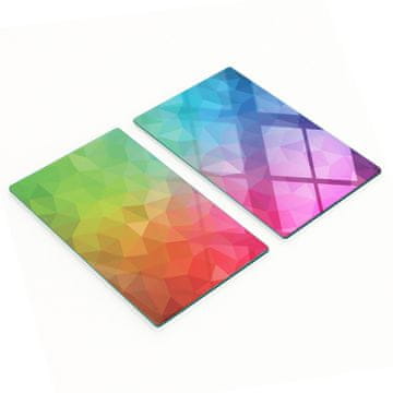 Set od dviju staklenih kuhinjskih daski, geometrijska duga, 2x30x52 cm