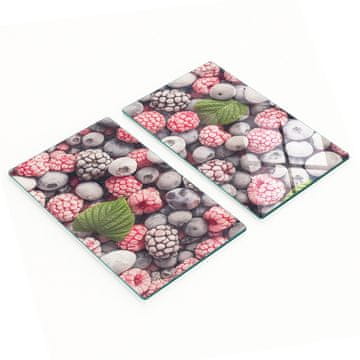 tulup.cz Set od 2 kaljene staklene ploče s motivom smrznutog šumskog voća 2x30x52 cm