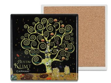 Carmani Keramički podmetač, kvadratni - G. Klimt, Drvo života (tamna pozadina) ()