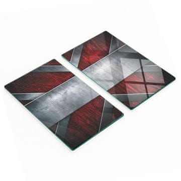tulup.cz Set od dvije dekorativne staklene kuhinjske daske s metalnim uzorkom 2x30x52 cm