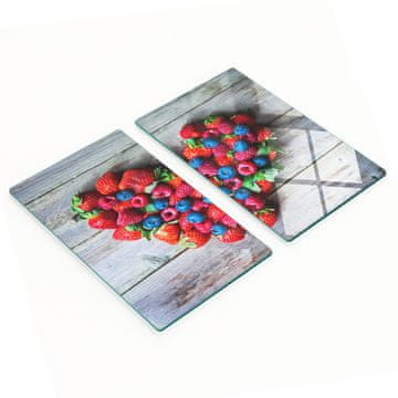 Staklene dekorativne ploče za posluživanje grickalica, srce voća, 2x30x52 cm