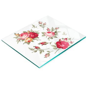 tulup.cz Izdržljiva i elegantna kuhinjska ploča od kaljenog stakla s uzorkom ruže 60x52 cm