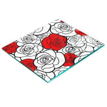 tulup.cz Izdržljiva i elegantna kuhinjska ploča od kaljenog stakla s uzorkom ruže 60x52 cm