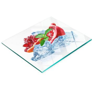 Staklena dekorativna ploča za posluživanje grickalica šipak s ledom 60x52 cm