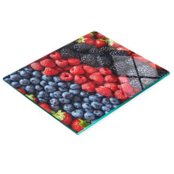 Kaljeno stakleno ravnalo za kuhanje s ukrasnim grafikom šumskog voća 60x52 cm