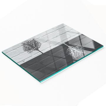 tulup.cz Staklena daska za rezanje za kuhinju s ukrasnom zidnom grafikom drvca 80x52 cm