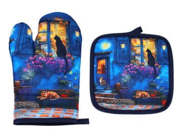 Carmani SET RUKAVICA ZA PEĆNICU ŠAPE, SLIKARSTVO INSPIRACIJE VAN GOGH