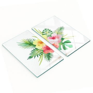 Staklene kuhinjske daske za rezanje s grafikom havajskog cvijeća 2x30x52 cm