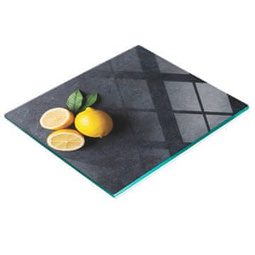 Trajna i elegantna kuhinjska daska od stakla s uzorkom limuna, kamen, 60x52 cm