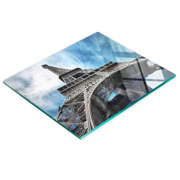 tulup.cz Kaljeno stakleno kuhinjsko postolje s grafikom Eiffelovog tornja Pariz 60x52 cm