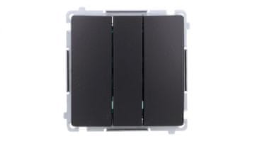 Simon Basic trostruki prekidač (modul) 10AX, 250V, brzi konektori, crni BMW31.01/49