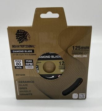 Dijamantni disk 125 mm x 2,0 mm x 22,2 mm brusna oštrica /indijski profesionalni