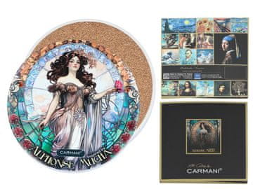 Carmani KERAMIČKI OKRUGLI TANJUR ALFONS MUCHA KUHINJA DNEVNI BORAVAK DEKORACIJA STOLA DOM