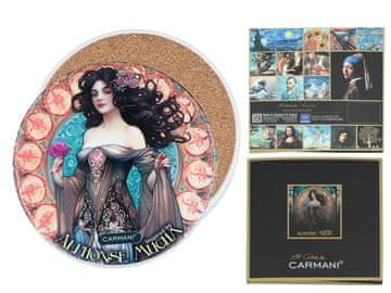 Carmani KERAMIČKI OKRUGLI TANJUR ALFONS MUCHA STOL ZA DNEVNI BORAVAK KUHINJSKI POKLON