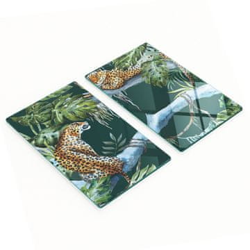 tulup.cz Staklene ukrasne leopard daske za posluživanje grickalica 2x30x52 cm