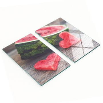 Ukrasne staklene daske za rezanje i serviranje lubenica srce 2x30x52 cm