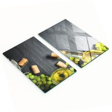 tulup.cz Set od dvije staklene kuhinjske daske za bijelo vino i voće 2x30x52 cm