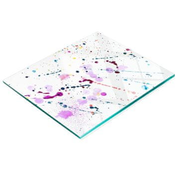 Kaljena staklena kuhinjska daska s grafikom apstraktnih mrlja 60x52 cm