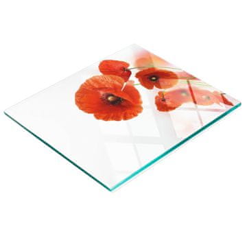 tulup.cz Izdržljiva i elegantna kuhinjska daska od kaljenog stakla s uzorkom maka 60x52 cm
