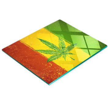 tulup.cz Staklena daska za rezanje za kuhinju s ukrasnom grafikom Rasta zastave 60x52 cm