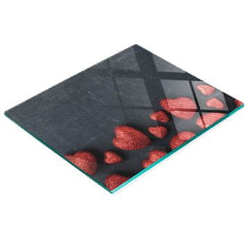 tulup.cz Staklena daska za rezanje u kuhinji s ukrasnom grafikom u obliku srca 60x52 cm