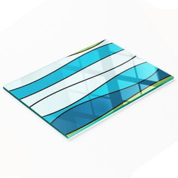 tulup.cz Kuhinjska ploča od kaljenog stakla s ukrasnom grafikom, šarene pruge, 80x52 cm