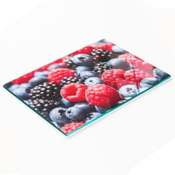 tulup.cz Izdržljiva i elegantna staklena kuhinjska daska s uzorkom šumskog voća 80x52 cm