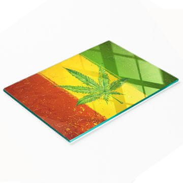 Staklena kuhinjska daska za rezanje s ukrasnom grafikom rasta zastave 80x52 cm