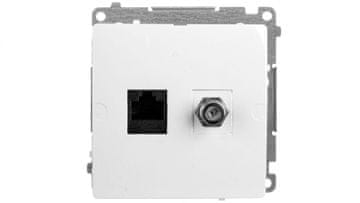 Simon Basic F-tip antenske utičnice + računalo RJ45 kat. 6 bijela BMAFRJ45.01/11