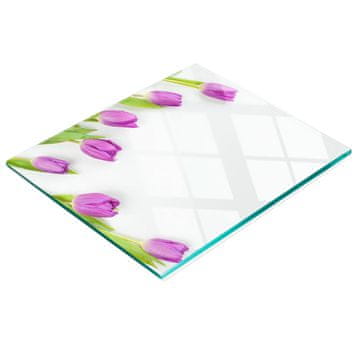 tulup.cz Dekorativna staklena daska za rezanje i posluživanje Ljubičasti tulipani 60x52 cm